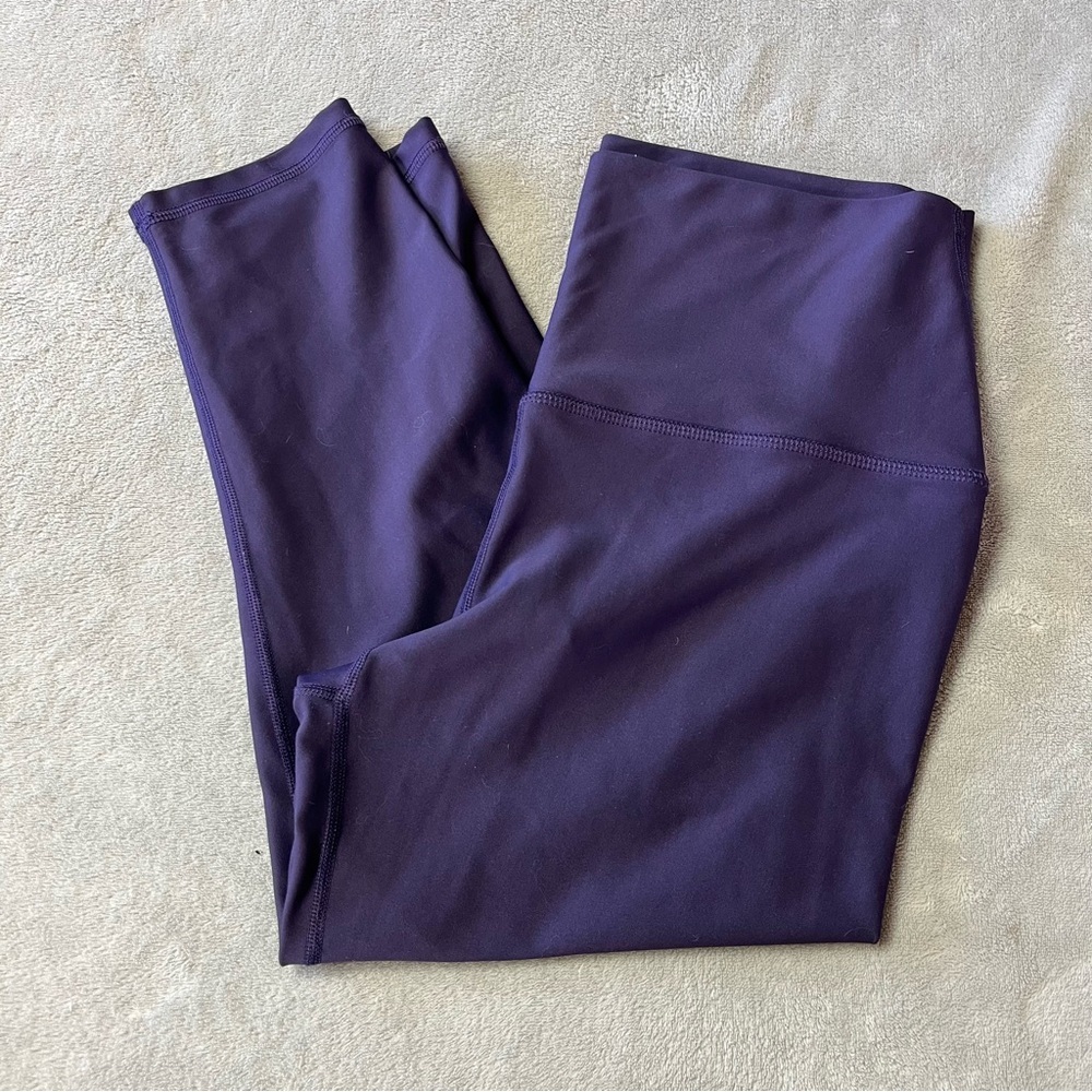 Silver Icing Purple High Waist Crop Athletic Leggings